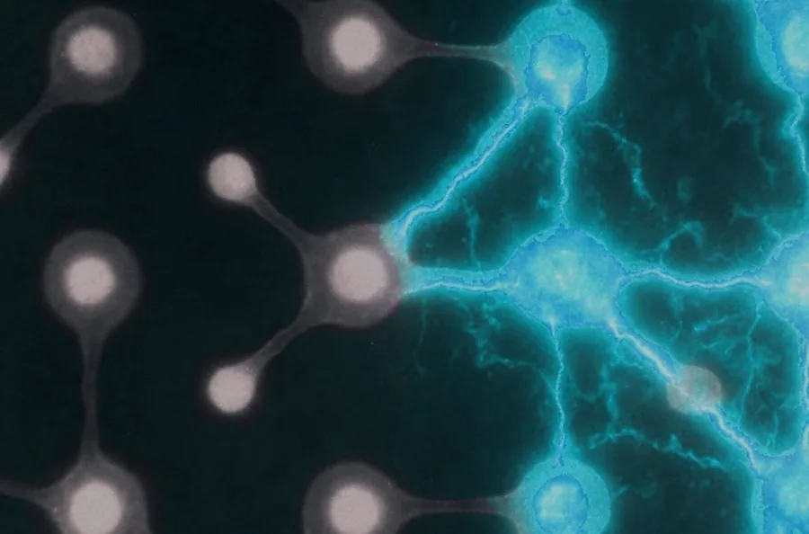 Close-up render of signalling between cell surfaces